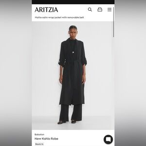 Aritzia Banting Kahlo Robe in Black Size XS